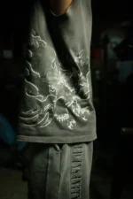 Controlled Insanity Acid Gray Stone Washed Shorts
