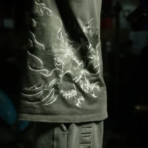 Controlled Insanity Acid Gray Stone Washed Shorts
