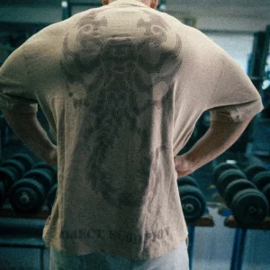Controlled Insanity Beige Scorpion Acid Wash Tee