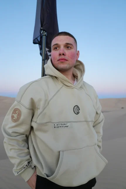 Controlled Insanity Beige Tactical Scorpion Hoodie Controlled Insanity Beige Tactical Scorpion Hoodie