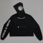 Controlled Insanity Black CI Patched Crop Hoodie