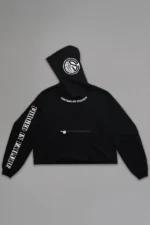 Controlled Insanity Black CI Patched Crop Hoodie