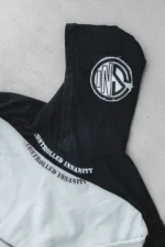 Controlled Insanity Black CI Patched Crop Hoodie d
