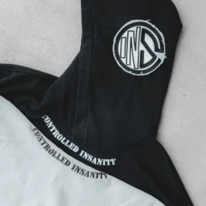 Controlled Insanity Black CI Patched Crop Hoodie d