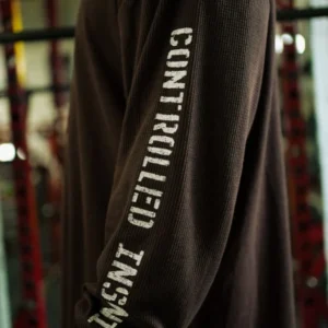 Controlled Insanity Brown Iron Therapy Long sleeve Waffle Thermal D