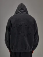 Controlled Insanity Embossed Black Heavyweight Zip up d
