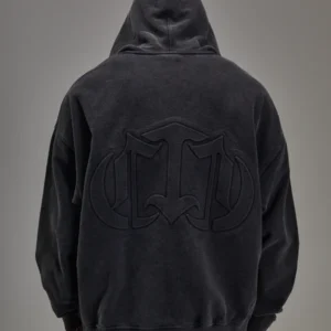 Controlled Insanity Embossed Black Heavyweight Zip up d