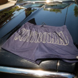 Controlled Navy Blue Mesh 3.5 Shorts